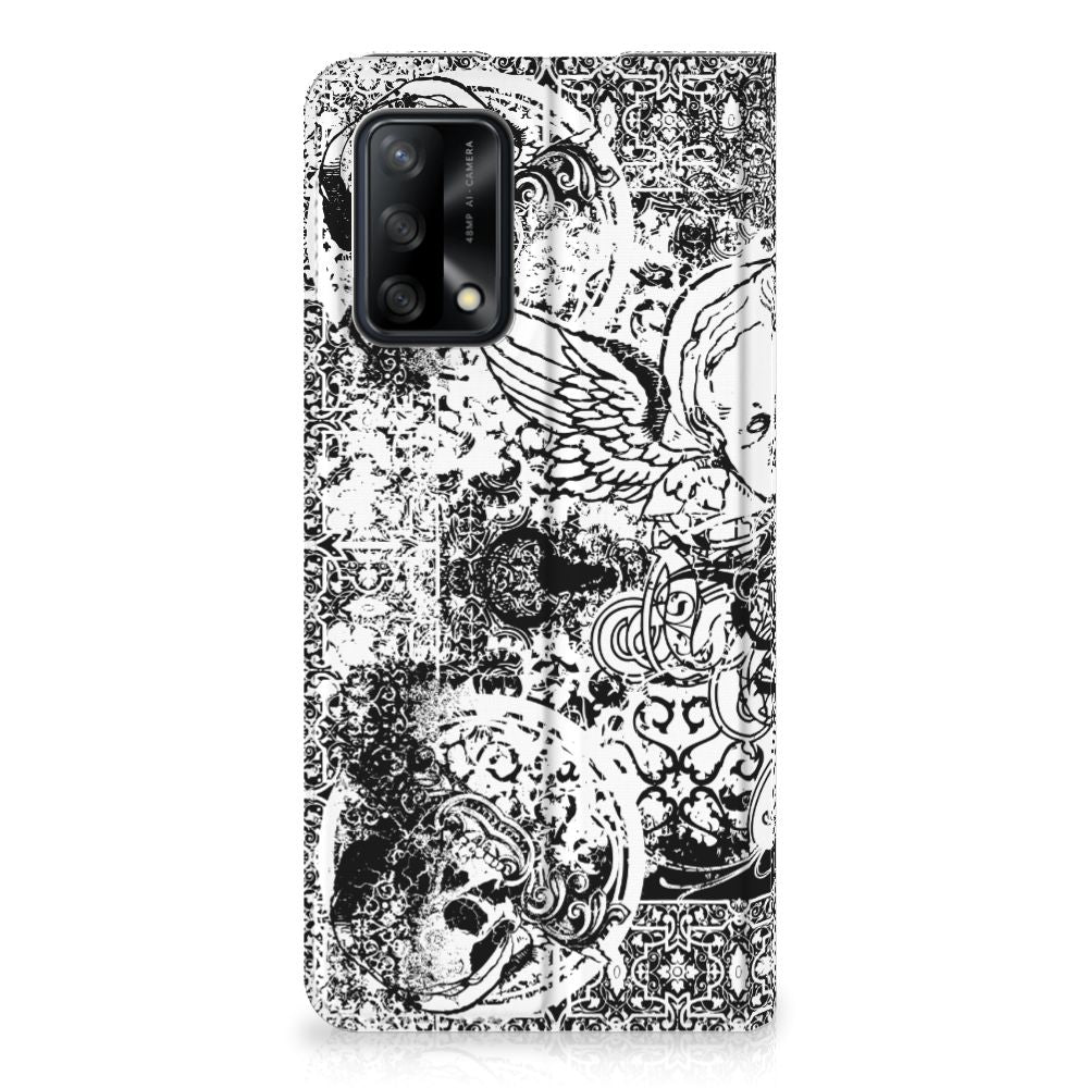 Mobiel BookCase OPPO A74 4G Skulls Angel - B2C Telecom