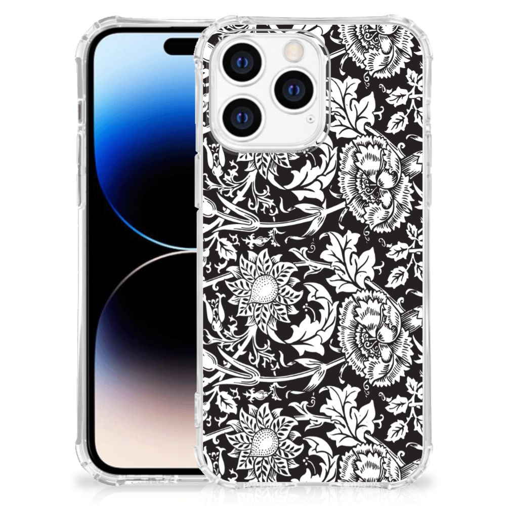 Apple iPhone 14 Pro Max Case Black Flowers