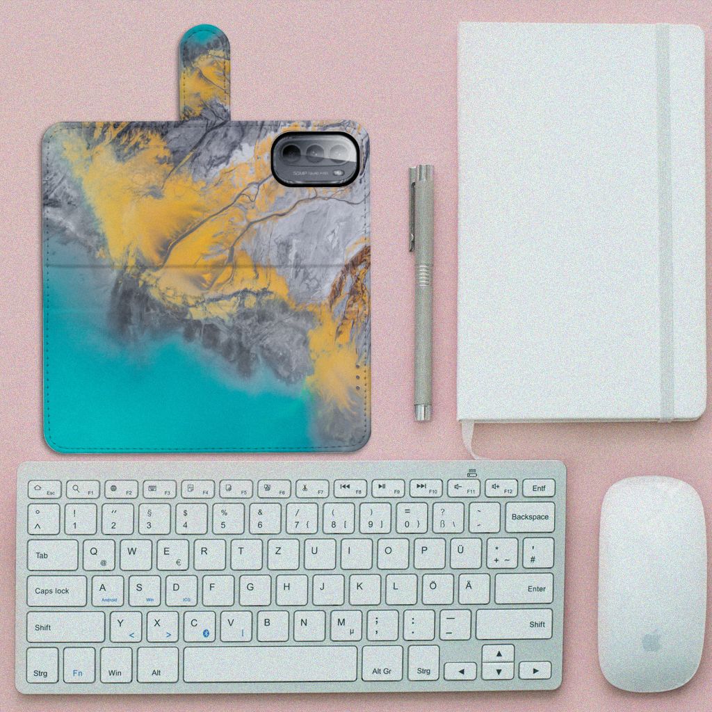 Motorola Moto G31 | G41 Bookcase Marble Blue Gold