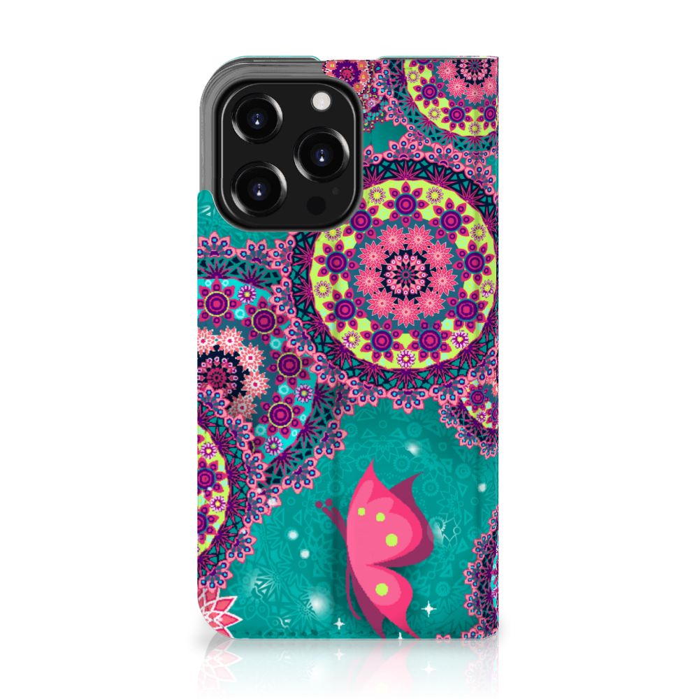 iPhone 13 Pro Bookcase Cirkels en Vlinders - B2C Telecom
