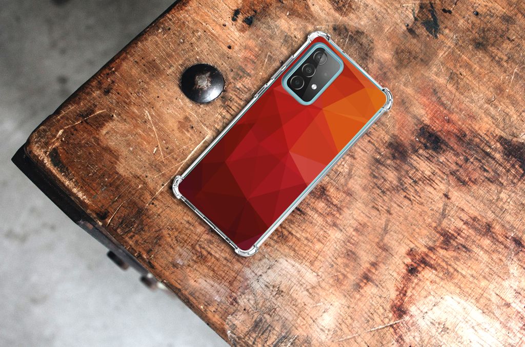 Shockproof Case voor Samsung Galaxy A52 4G/5G Polygon Red - B2C Telecom