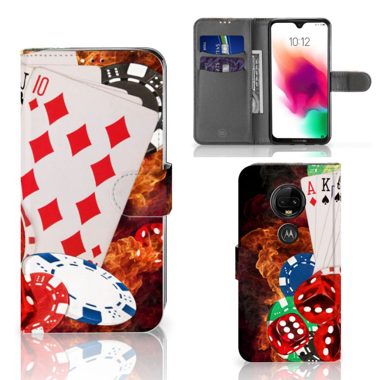 Motorola Moto G7 | G7 Plus Wallet Case met Pasjes Casino