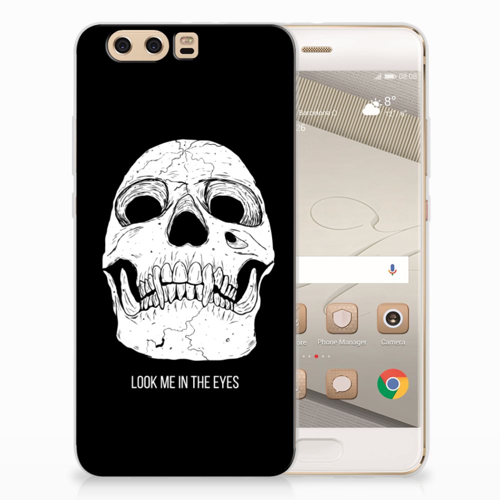 Silicone Back Case Huawei P10 Plus Skull Eyes