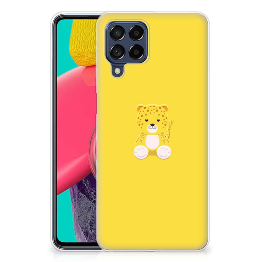 Samsung Galaxy M53 Telefoonhoesje met Naam Baby Leopard