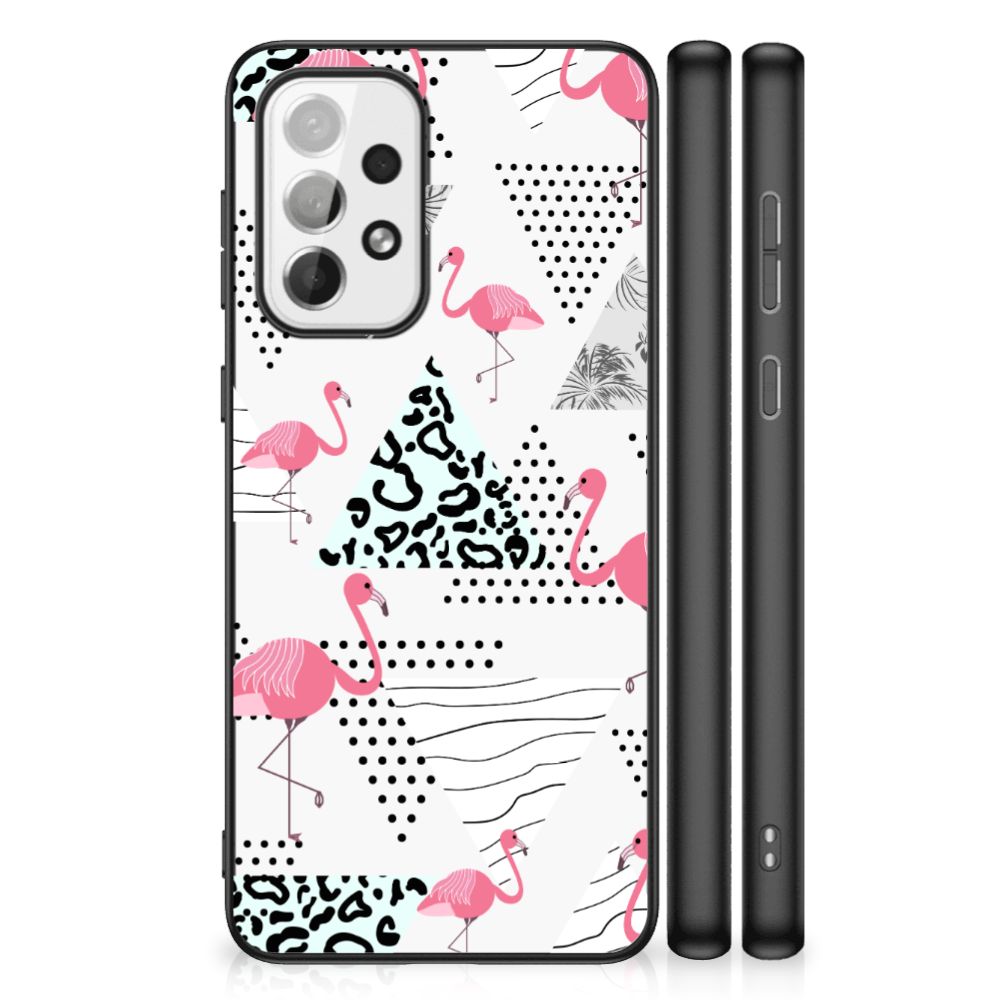 Samsung Galaxy A73 Dierenprint Telefoonhoesje Flamingo Triangle B2C Telecom