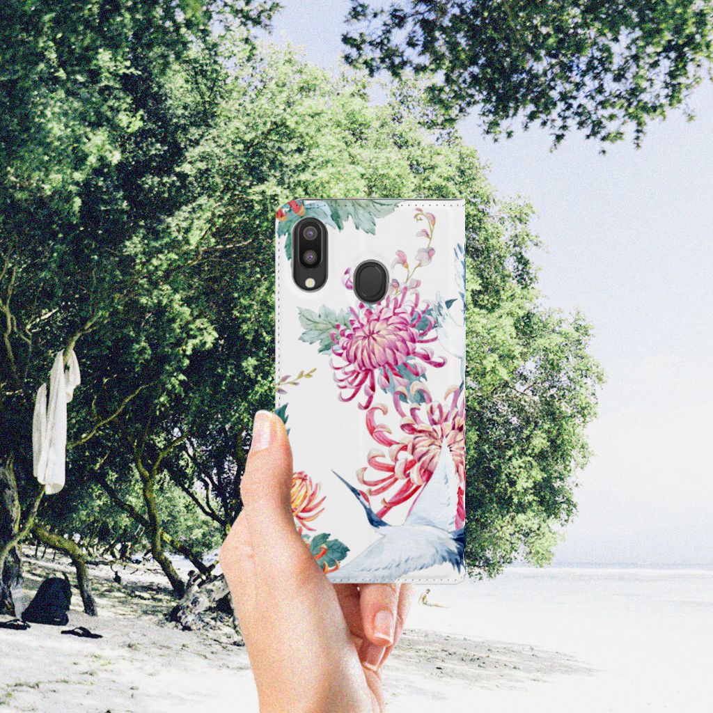 Samsung Galaxy M20 Hoesje maken Bird Flowers