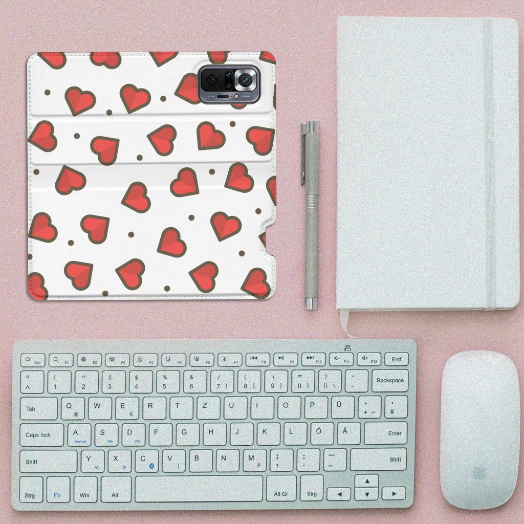 Xiaomi Redmi Note 10 Pro Hoesje met Magneet Hearts - B2C Telecom