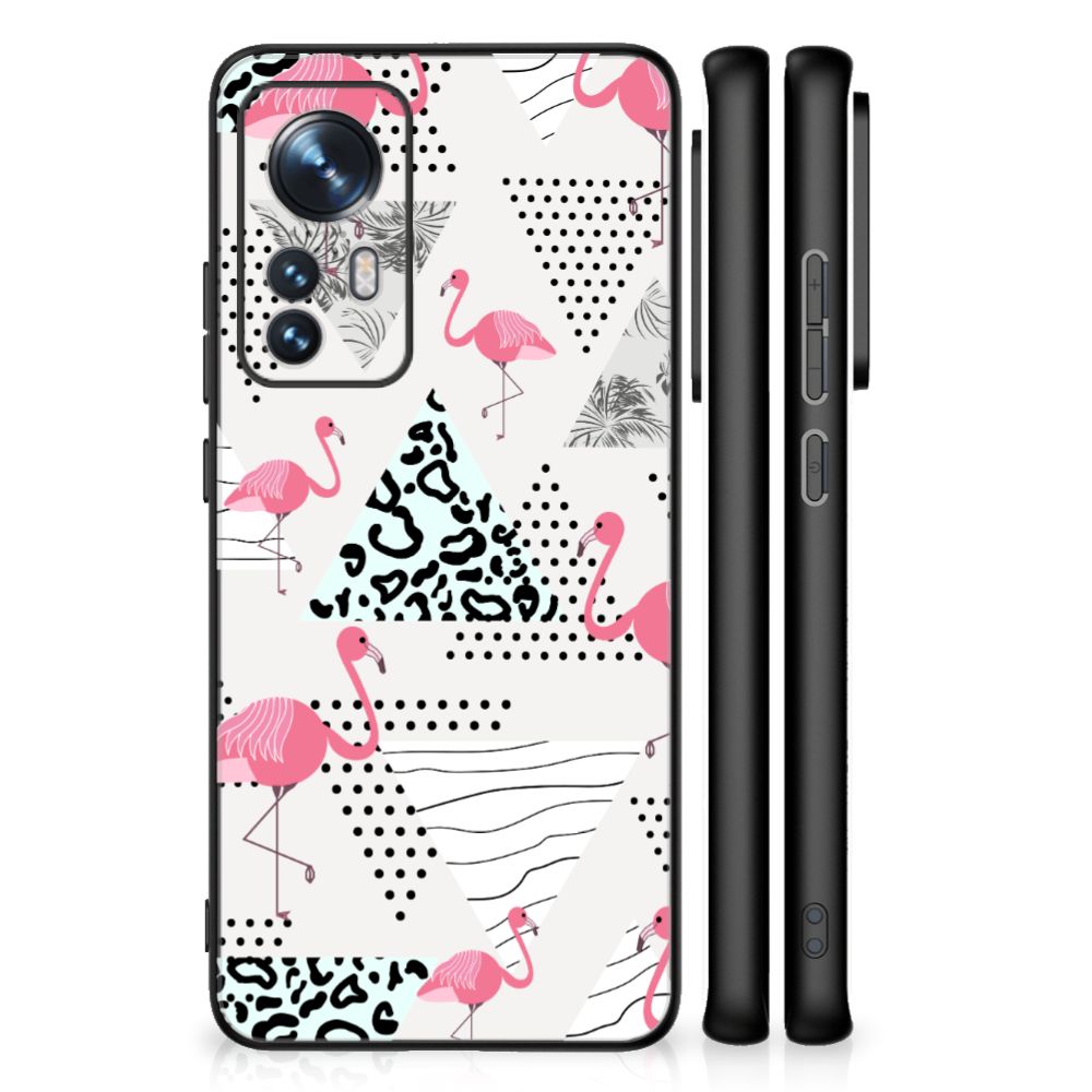 Xiaomi 12 | 12X Dierenprint Telefoonhoesje Flamingo Triangle B2C Telecom