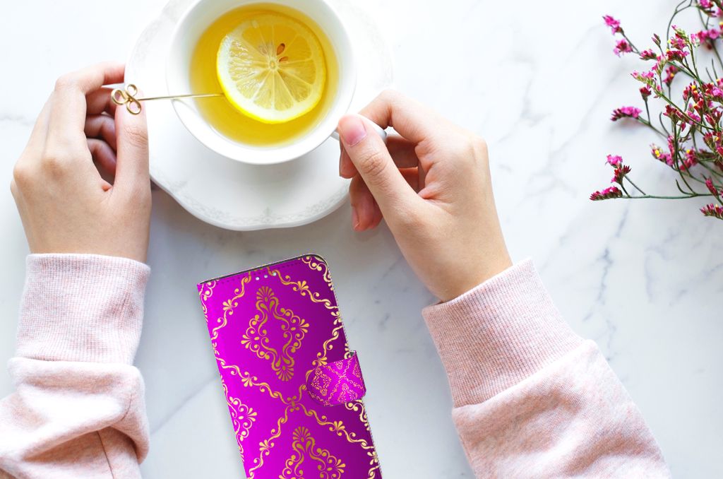 Wallet Case Samsung Galaxy A41 Barok Roze