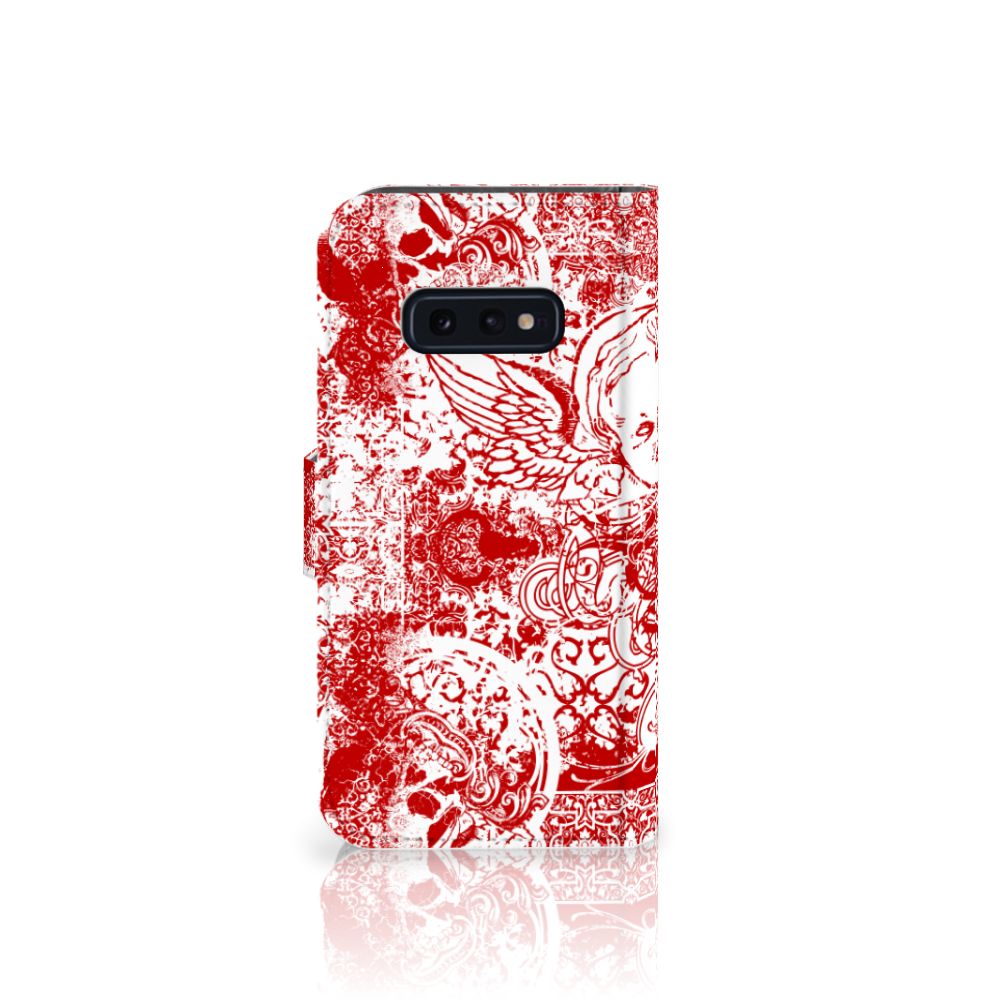 Telefoonhoesje met Naam Samsung Galaxy S10e Angel Skull Rood