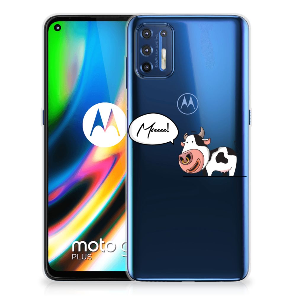 Motorola Moto G9 Plus Telefoonhoesje met Naam Cow B2C Telecom
