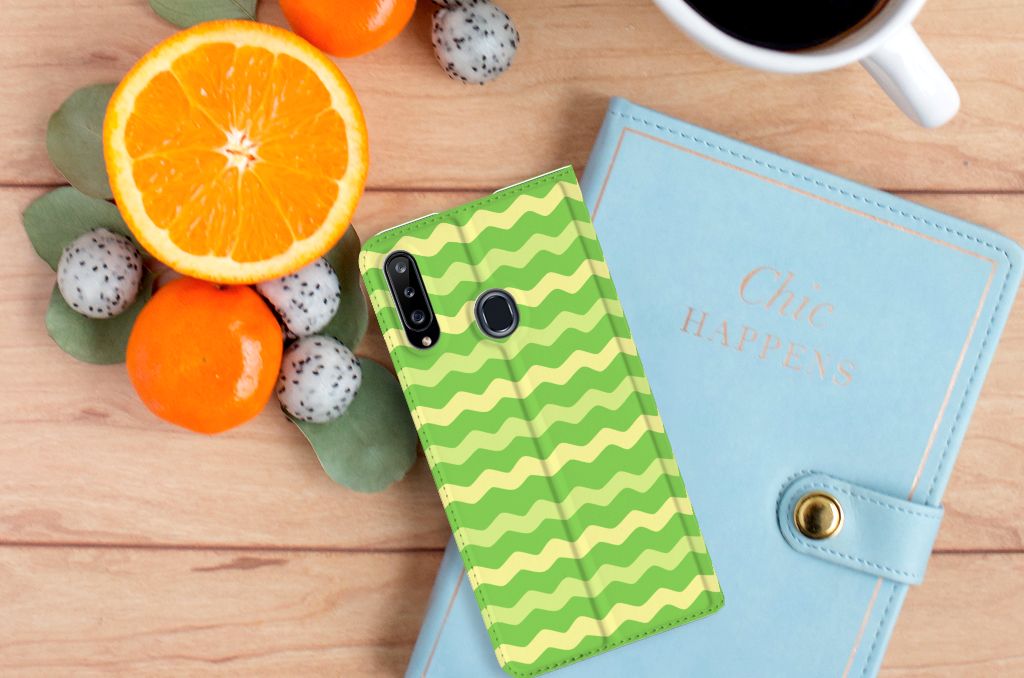Samsung Galaxy A20s Hoesje met Magneet Waves Green - B2C Telecom