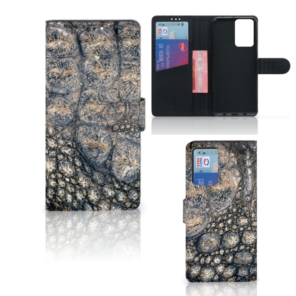 Xiaomi Redmi Note 10 Pro Telefoonhoesje met Pasjes Krokodillenprint
