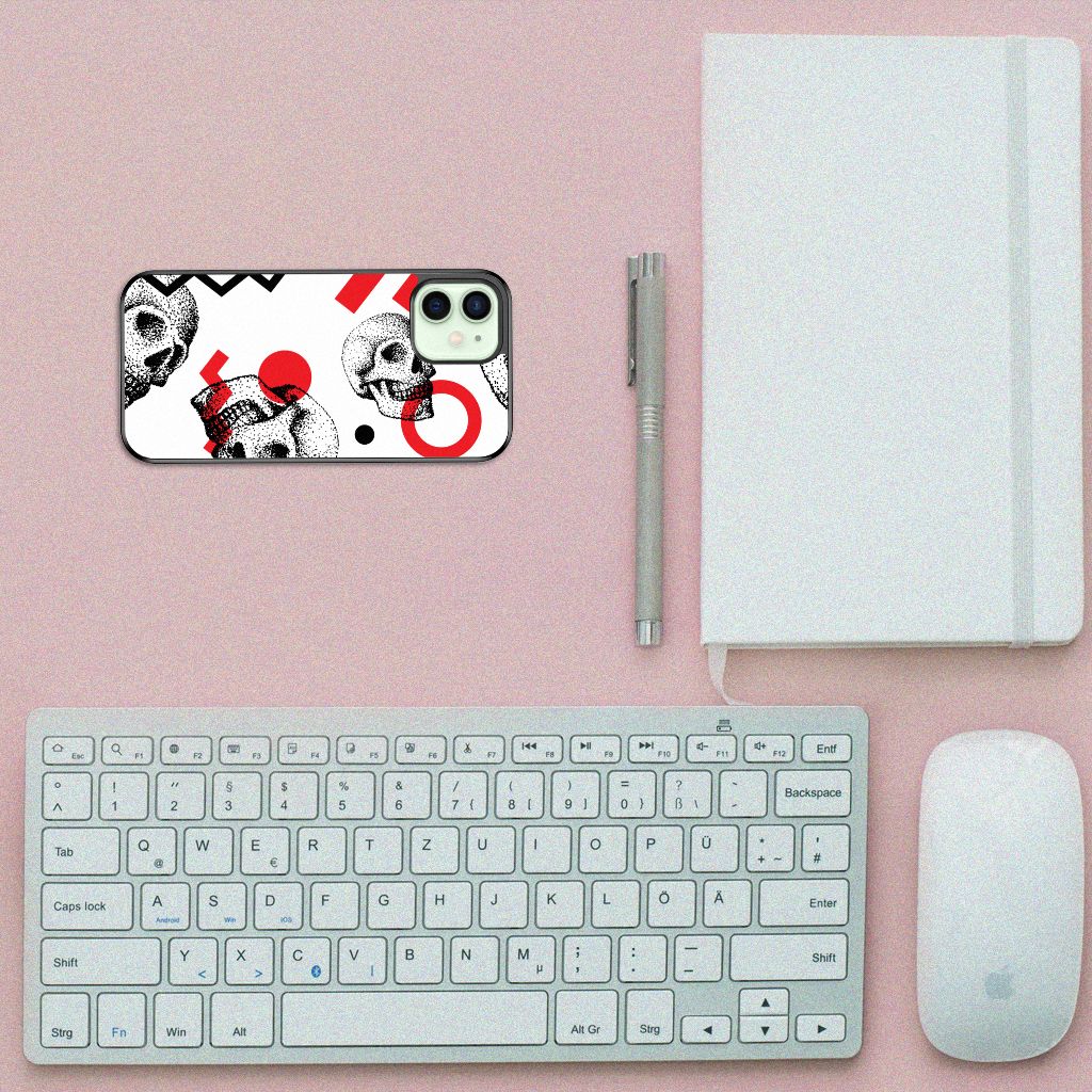 Mobiel Case iPhone 12 Mini Skull Red B2C Telecom