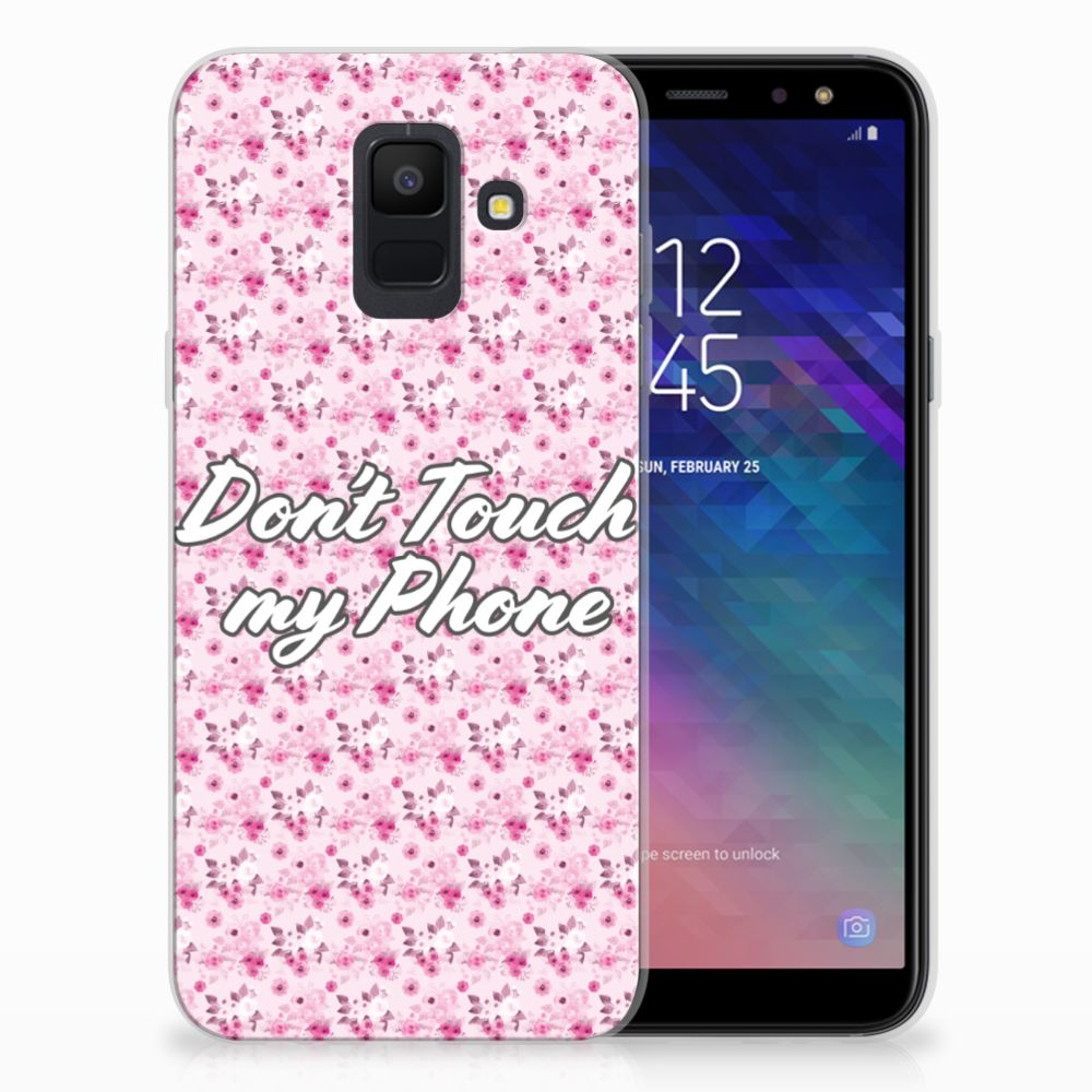 Samsung Galaxy A6 (2018) Silicone-hoesje Flowers Pink DTMP