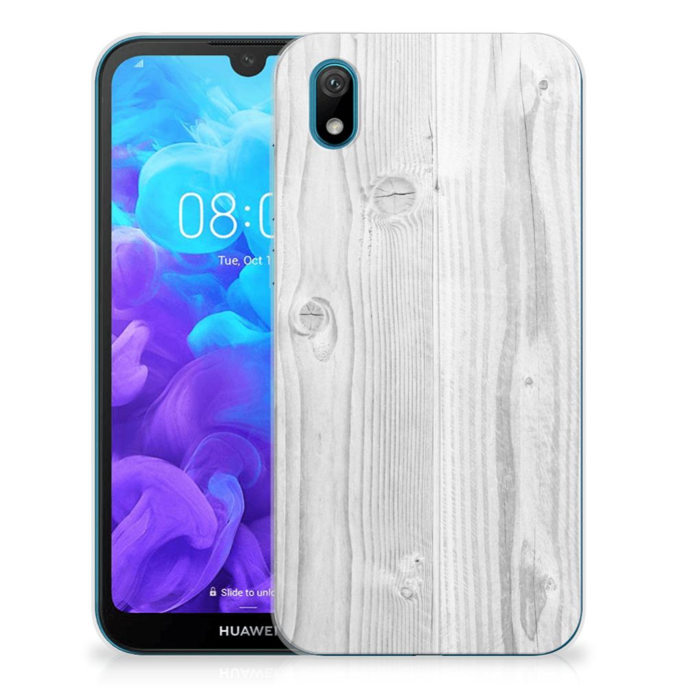 Huawei Y5 (2019) Bumper Hoesje White Wood