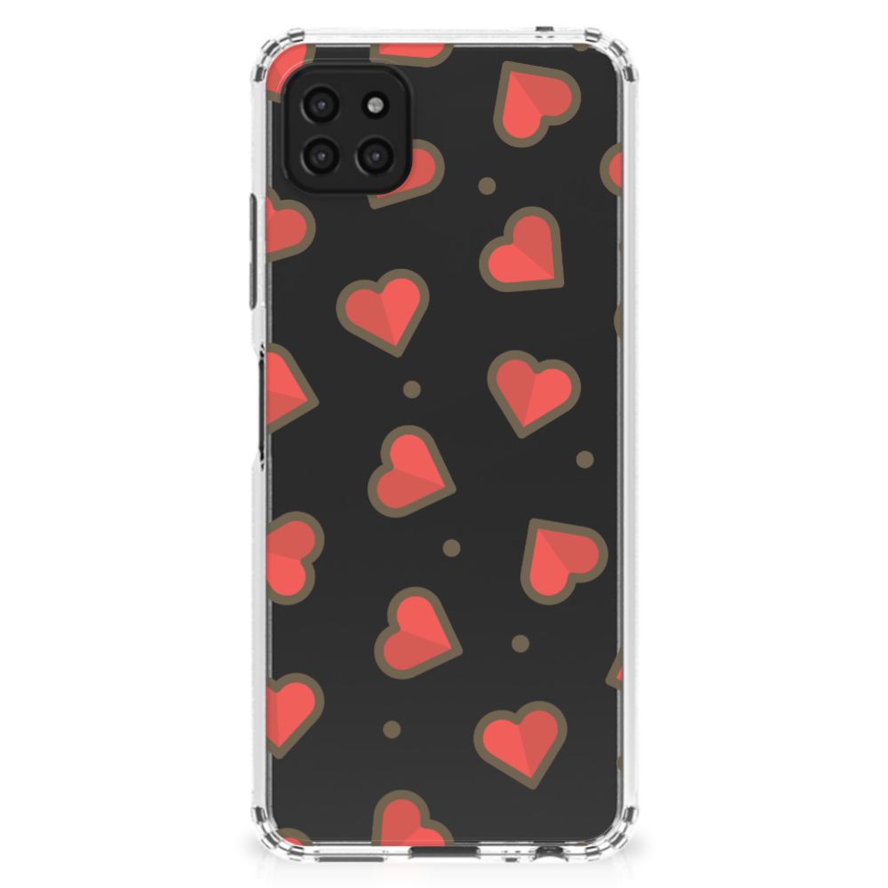 Samsung Galaxy A22 5G Doorzichtige Silicone Hoesje Hearts B2C Telecom