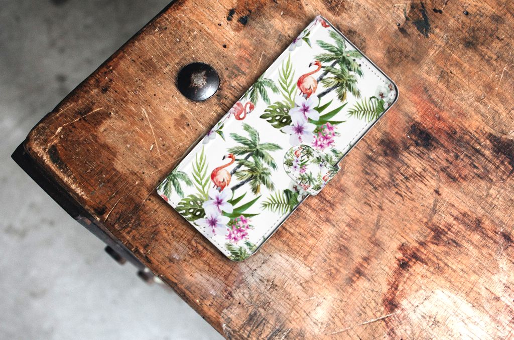 Nokia 5.3 Telefoonhoesje met Pasjes Flamingo Palms
