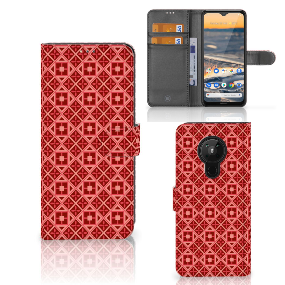 Nokia 5.3 Telefoon Hoesje Batik Rood