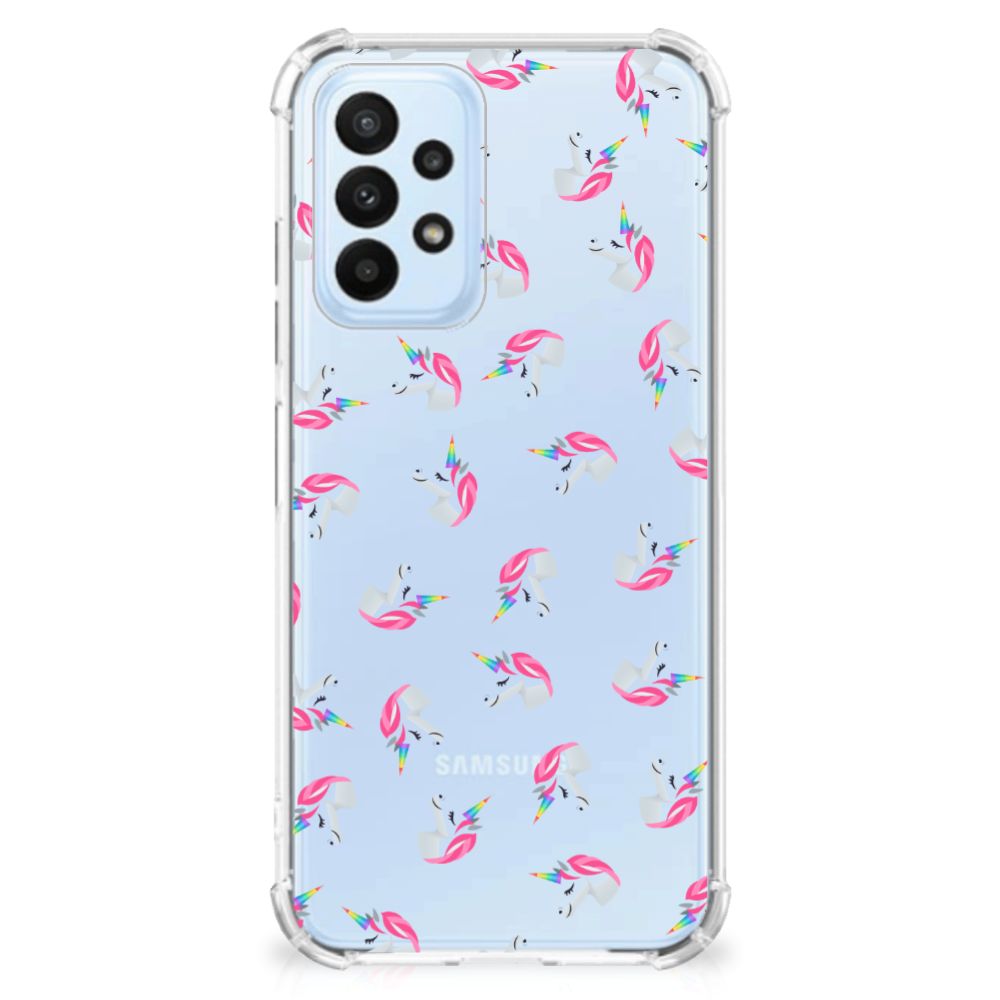 Doorzichtige Silicone Hoesje voor Samsung Galaxy A23 Unicorns - B2C Telecom