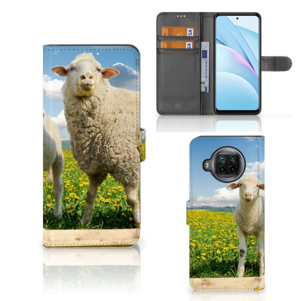 Xiaomi Mi 10T Lite Telefoonhoesje met Pasjes Schaap en Lammetje