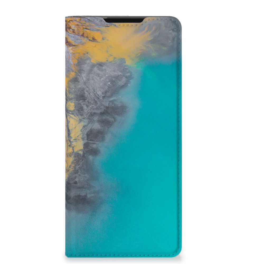 Samsung Galaxy S21 Ultra Standcase Marble Blue Gold - B2C Telecom