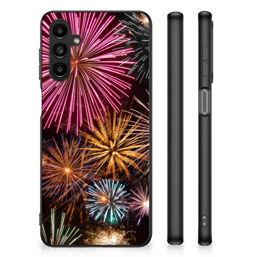 Samsung Galaxy A14 5G GSM Cover Vuurwerk met kleurrijke vuurwerkillustratie op een TPU hoesje.