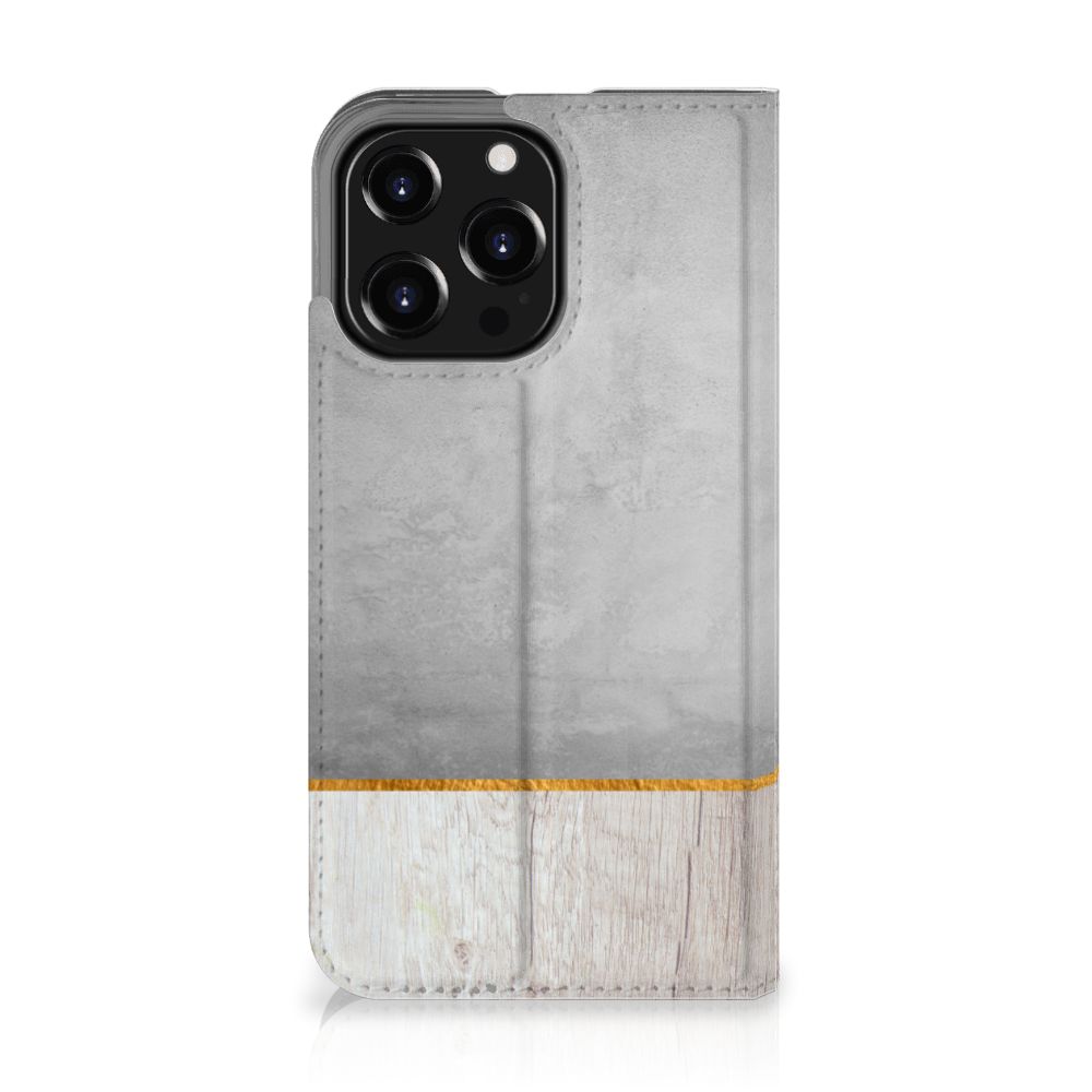 iPhone 13 Pro Book Wallet Case Wood Concrete - B2C Telecom
