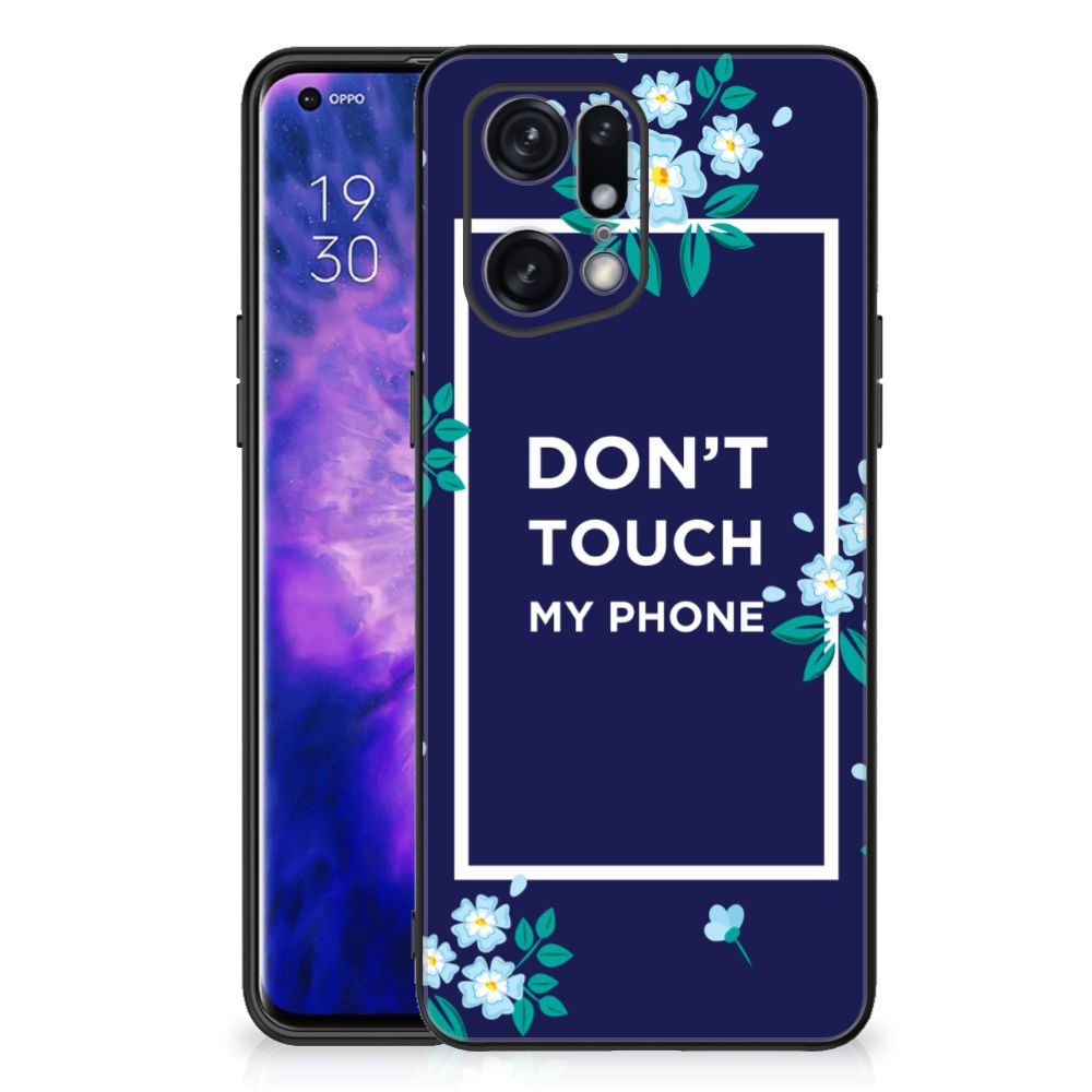 OPPO Find X5 Pro Telefoon Hoesje Flowers Blue DTMP