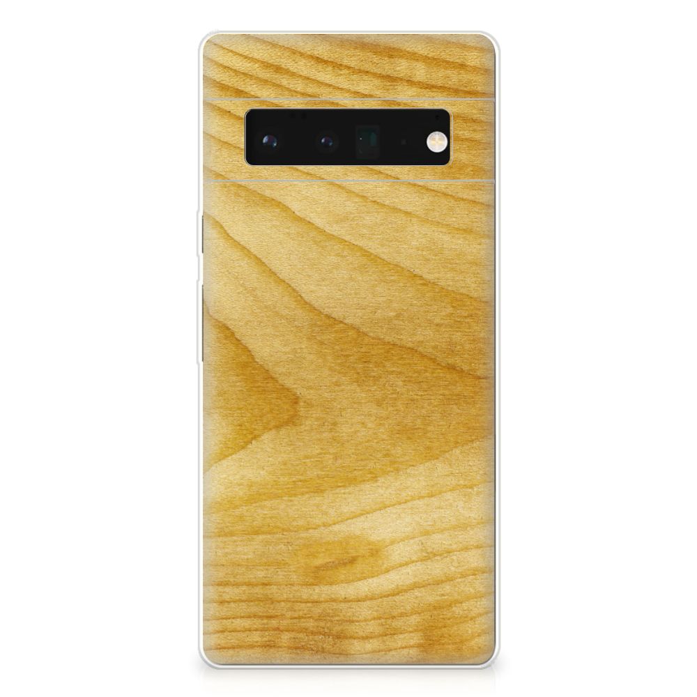 Google Pixel 6 Pro Bumper Hoesje Licht Hout