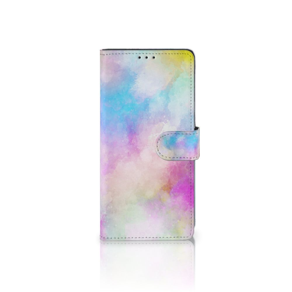 Hoesje OPPO Find X2 Pro Watercolor Light met pastelkleuren en pasjeshouder in watercolor design.