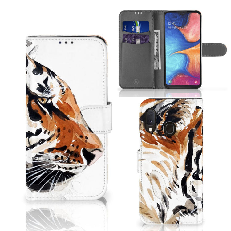 Hoesje Samsung Galaxy A20e Watercolor Tiger