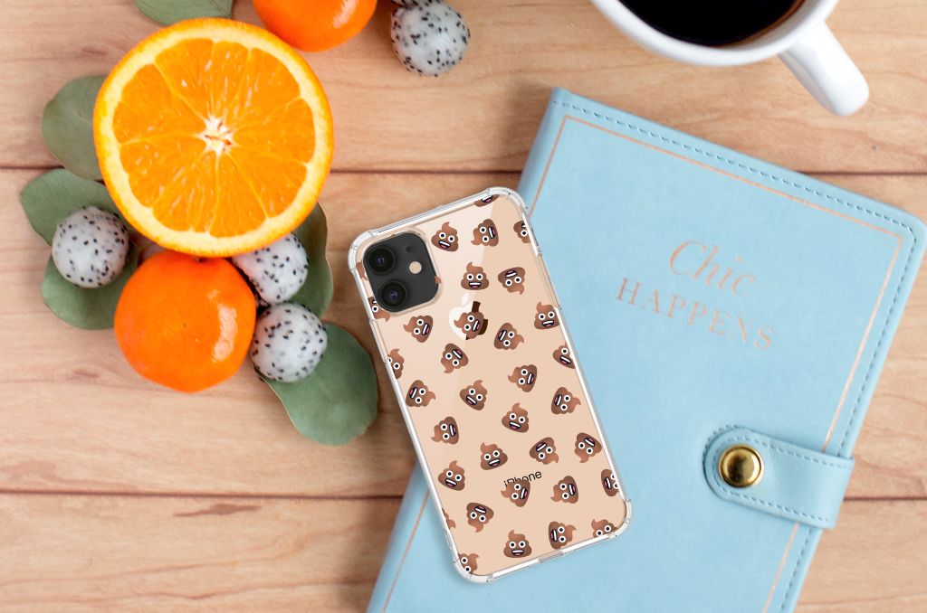 Doorzichtige Silicone Hoesje voor Apple iPhone 11 Poep Emojis B2C Telecom
