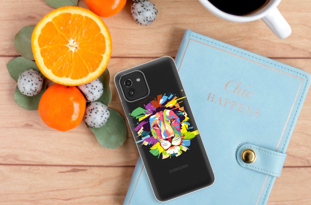 Samsung Galaxy A03 Telefoonhoesje met Naam Lion Color B2C Telecom