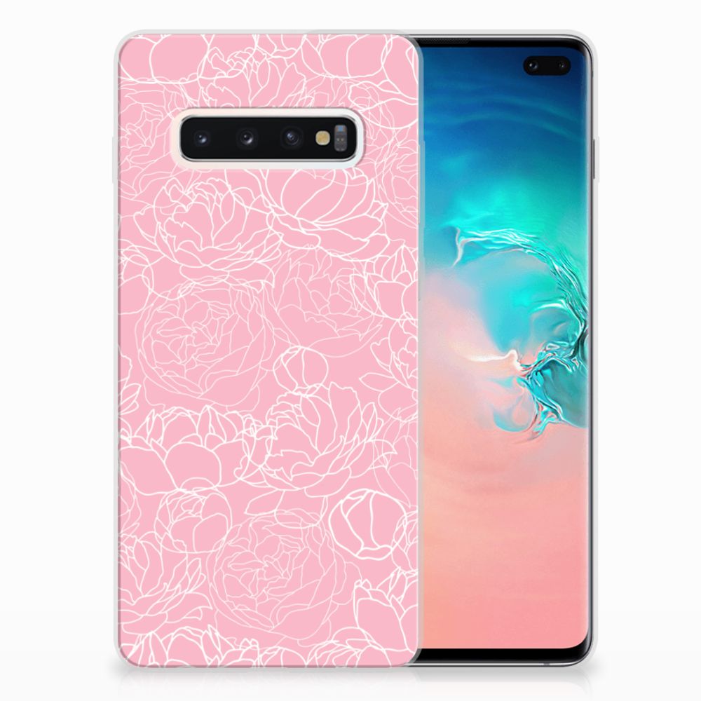 Samsung Galaxy S10 Plus TPU Case White Flowers