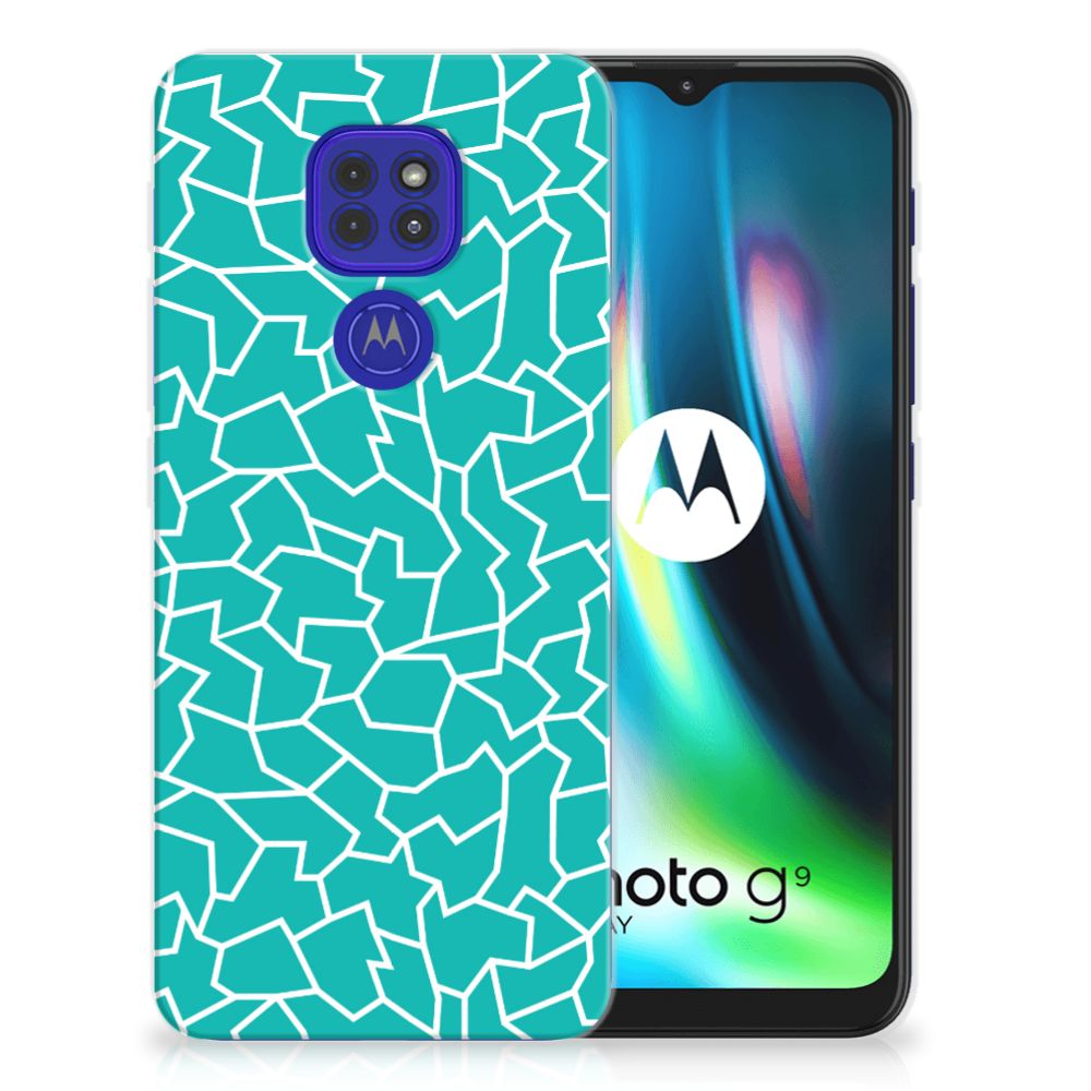 Motorola Moto G9 Play | E7 Plus Hoesje maken Cracks Blue B2C Telecom