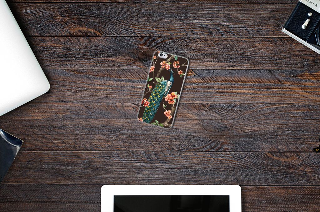 Apple iPhone 6 | 6s TPU Hoesje Pauw met Bloemen