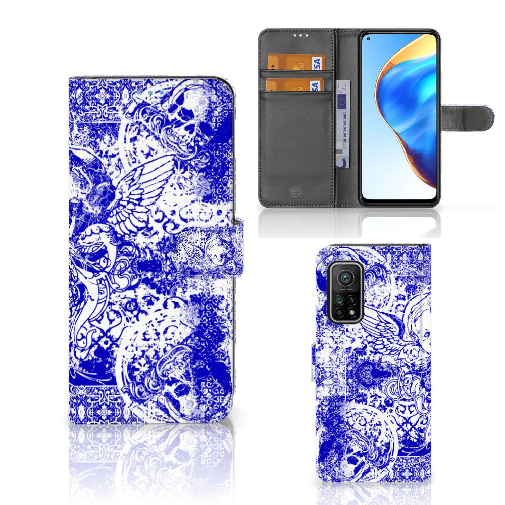 Telefoonhoesje met Naam Xiaomi Mi 10T Pro | Mi 10T Angel Skull Blauw