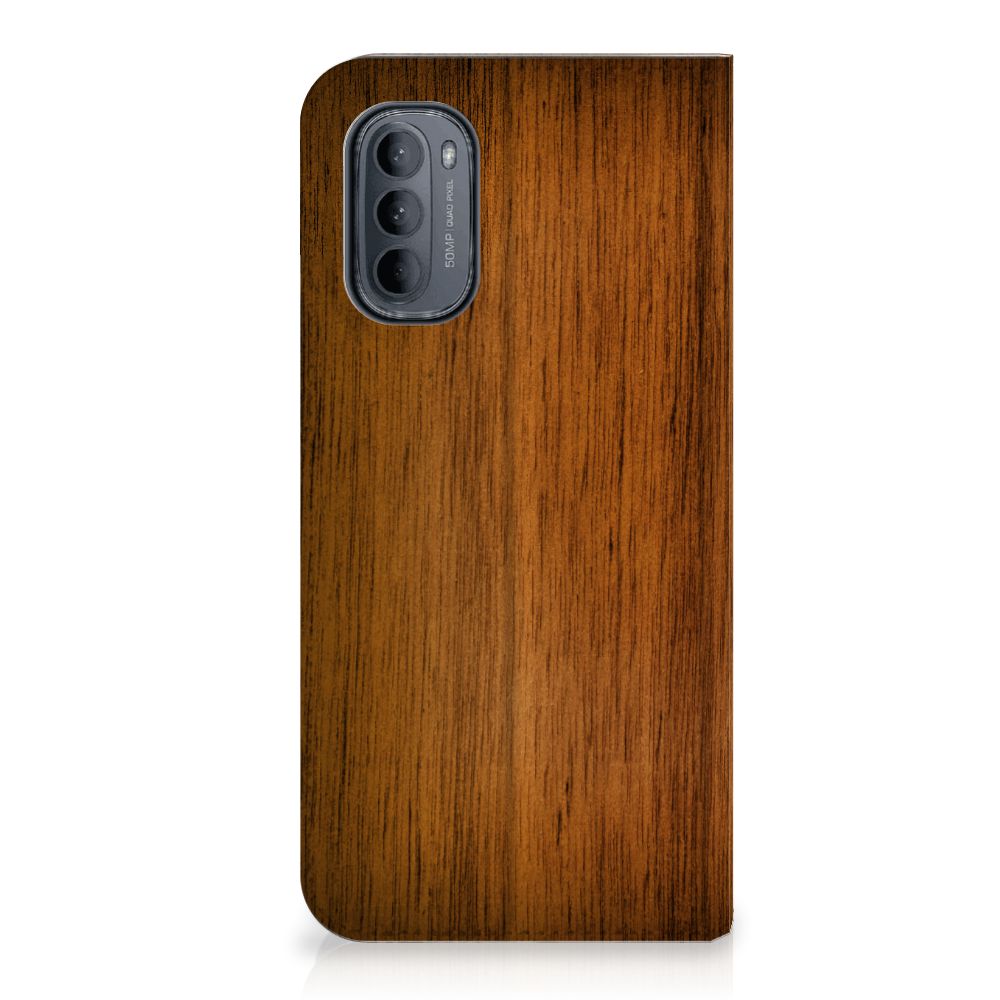 Motorola Moto G31 | G41 Book Wallet Case Donker Hout - B2C Telecom