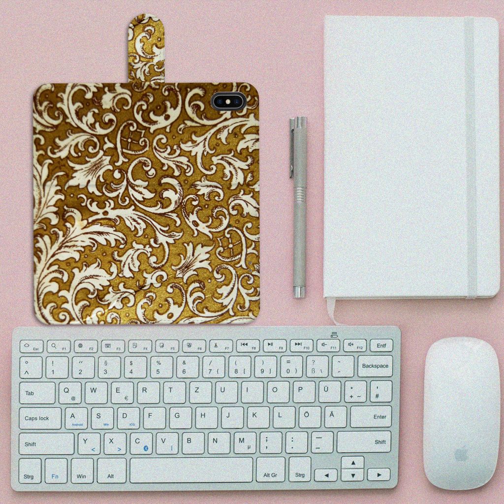Wallet Case Apple iPhone Xs Max Barok Goud