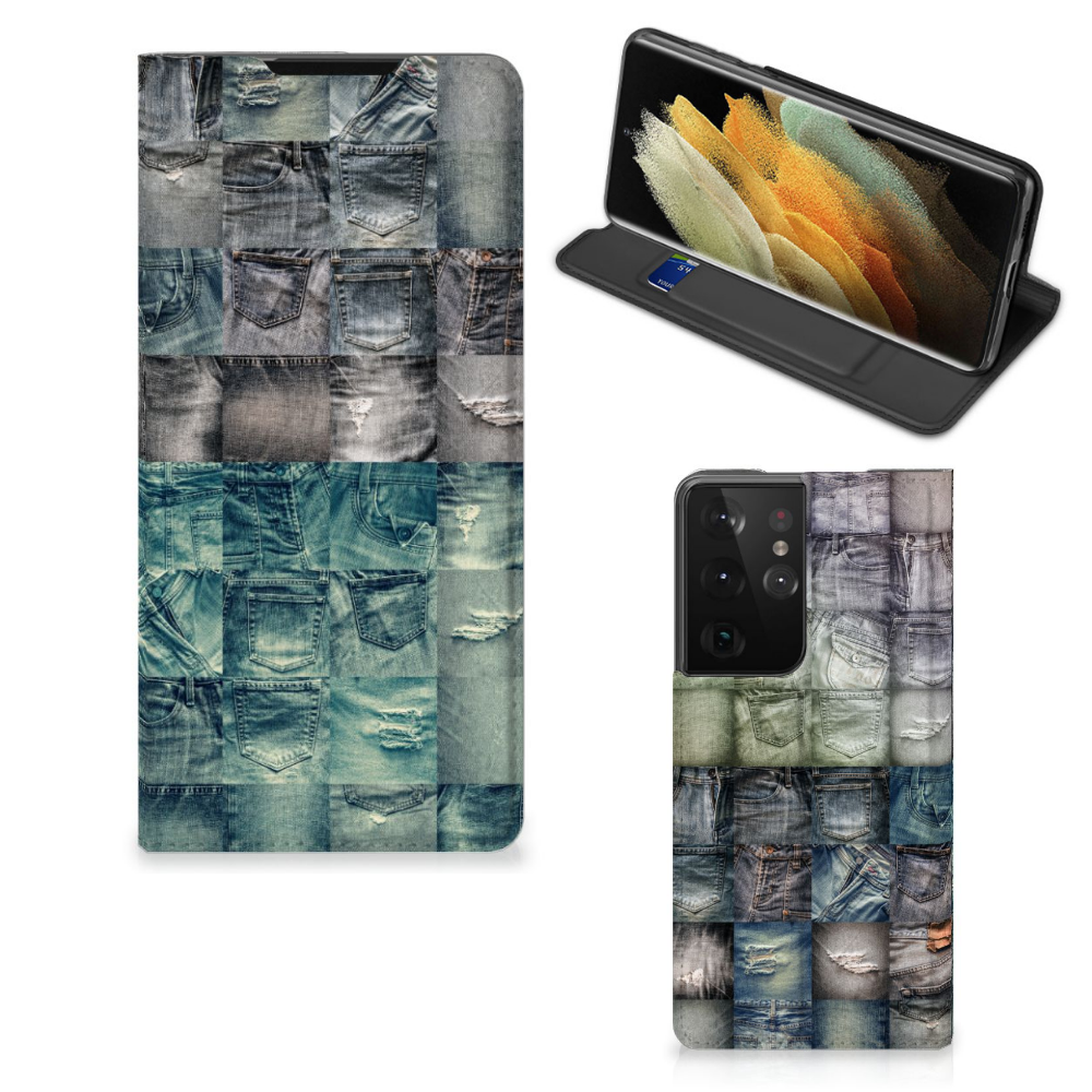 Hippe Standcase Samsung Galaxy S21 Ultra Spijkerbroeken - B2C Telecom