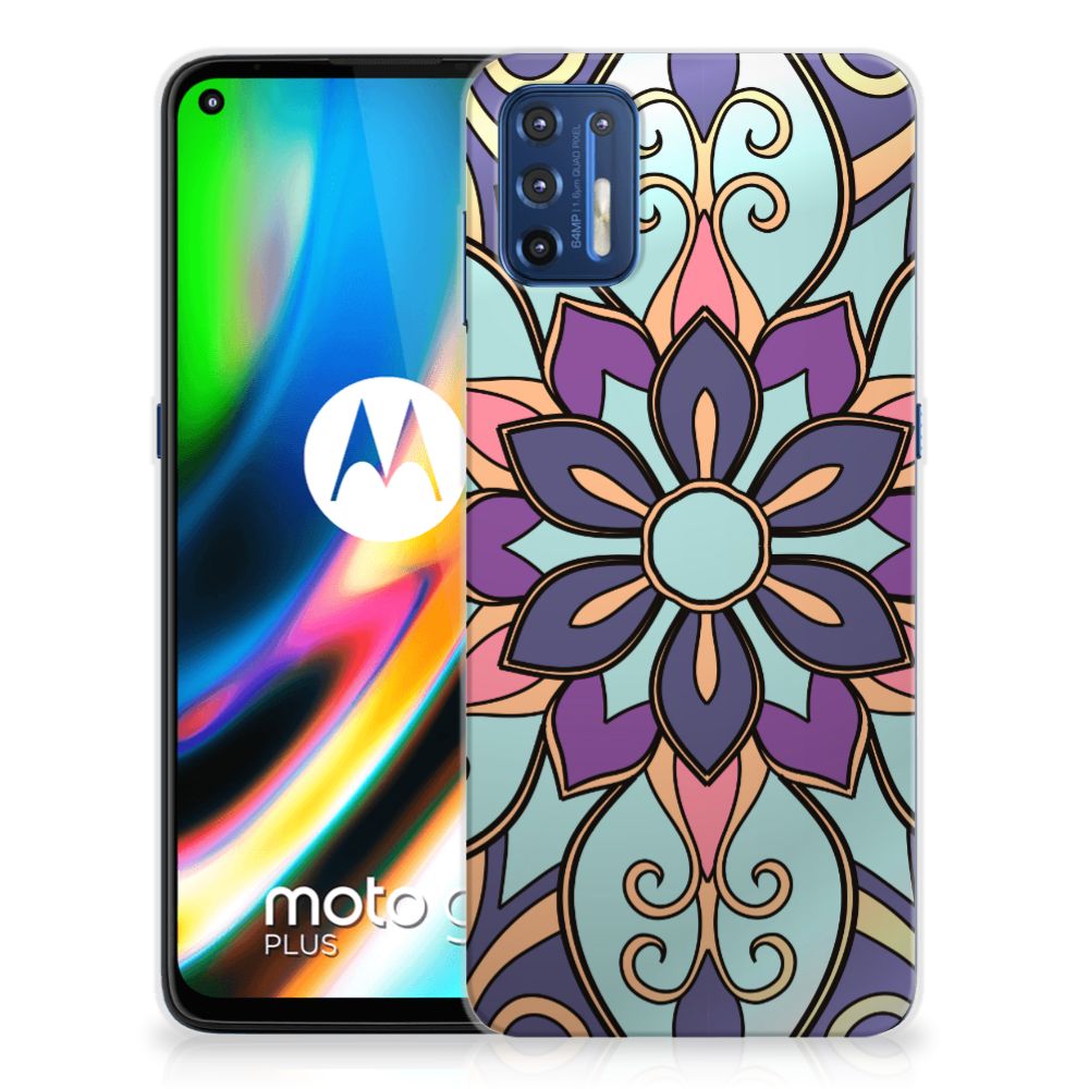 Motorola Moto G9 Plus TPU Case Purple Flower