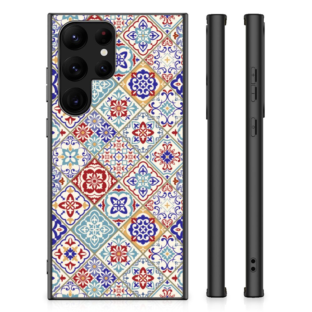 Samsung Galaxy S23 Ultra Marmeren Print Telefoonhoesje Tiles Color