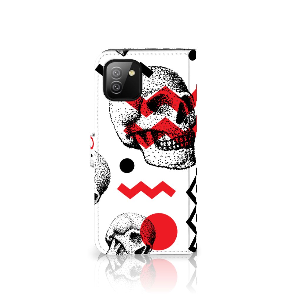 Telefoonhoesje met Naam Samsung Galaxy A03 Skull Red