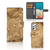 Samsung Galaxy A73 5G Bookcase Marmer Creme met luxe marmerstijl en pasjeshouder, TPU-siliconen en kunstleren buitenkant.