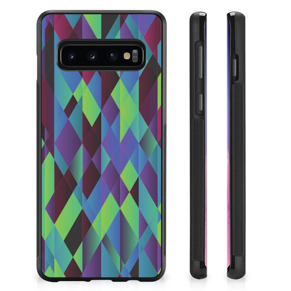 Samsung Galaxy S10+ Grip Case Abstract Green Blue