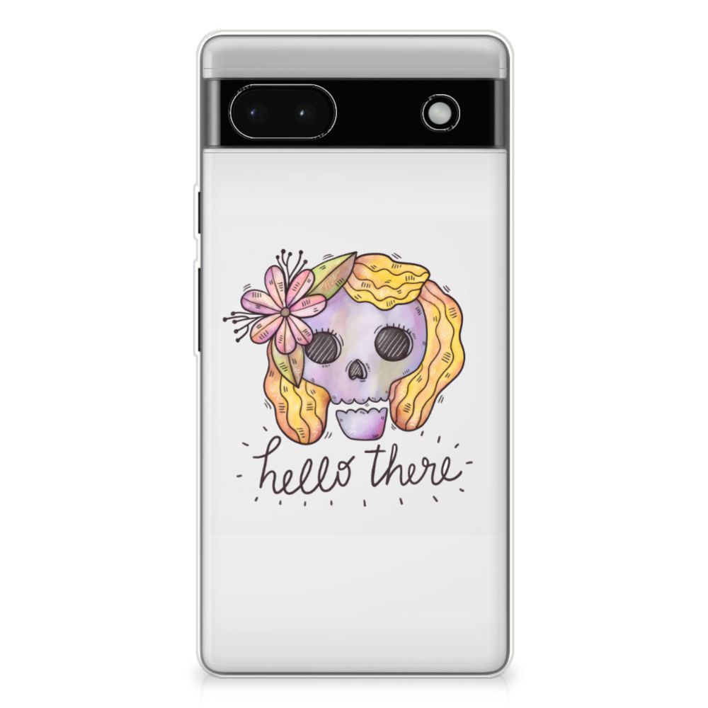 Silicone Back Case Google Pixel 6A Boho Skull B2C Telecom