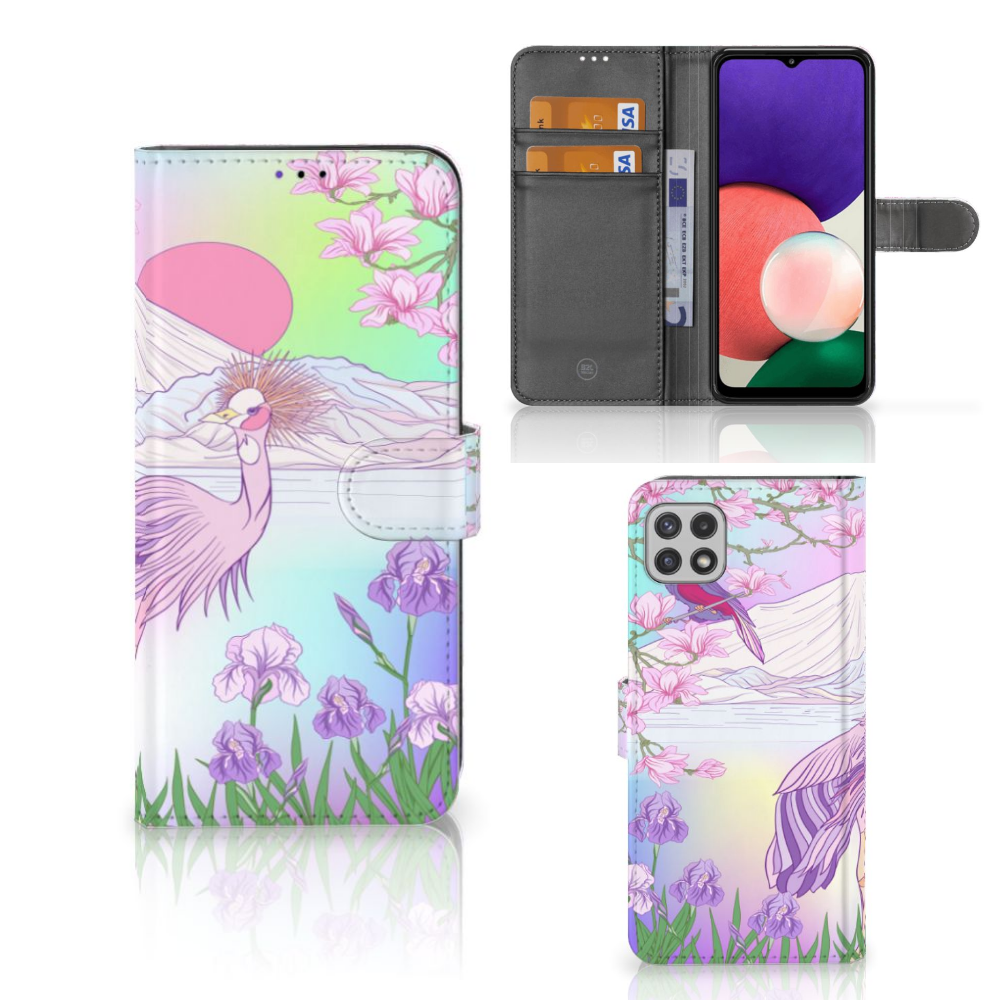 Samsung Galaxy A22 5G Telefoonhoesje met Pasjes Bird