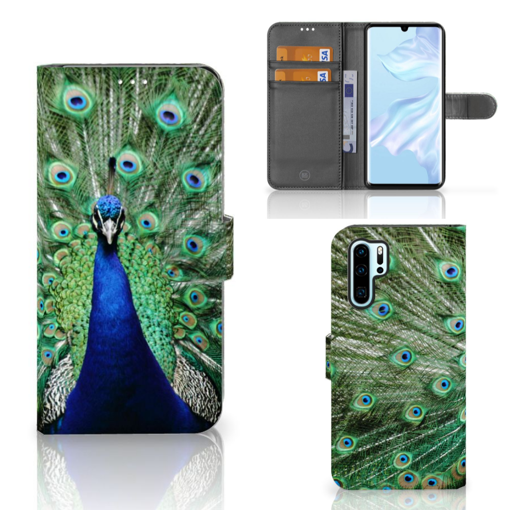 Huawei P30 Pro Telefoonhoesje met Pasjes Pauw