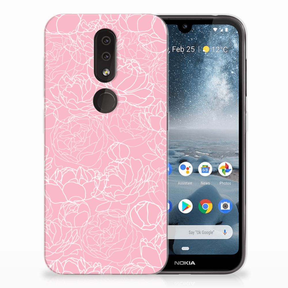 Nokia 4.2 TPU Case White Flowers